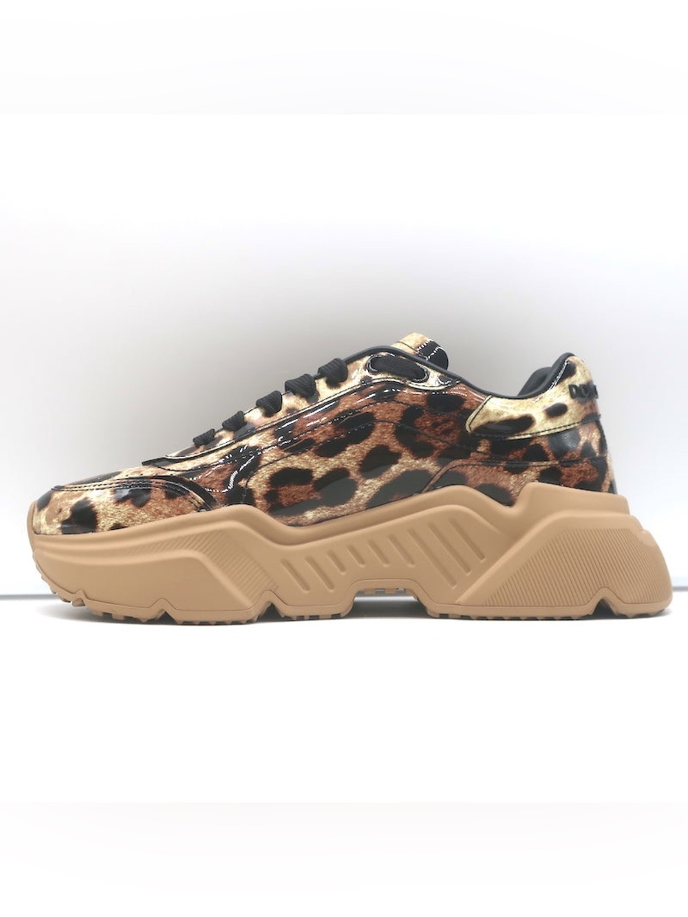 Dolce & Gabbana Leopard-Print Platform Sneaker - Black, Brown, Tan